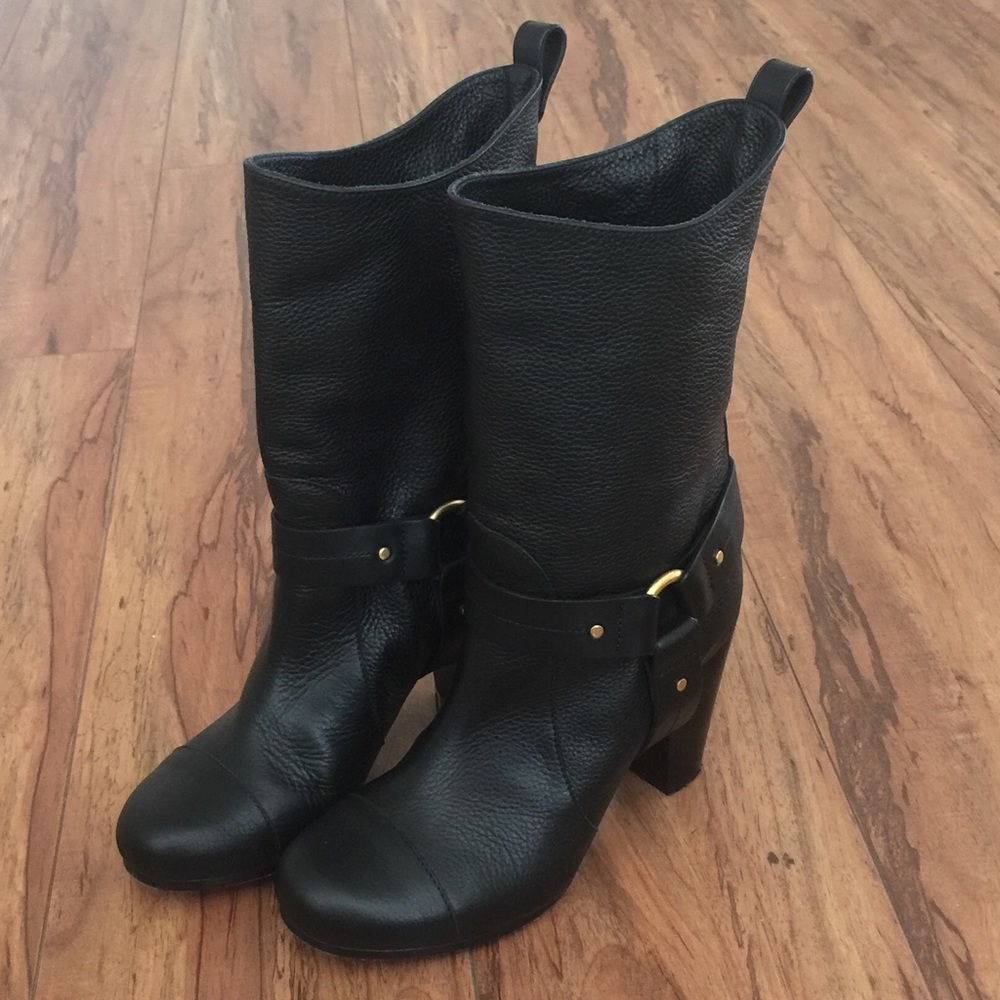 Chloe leather mid-calf boots